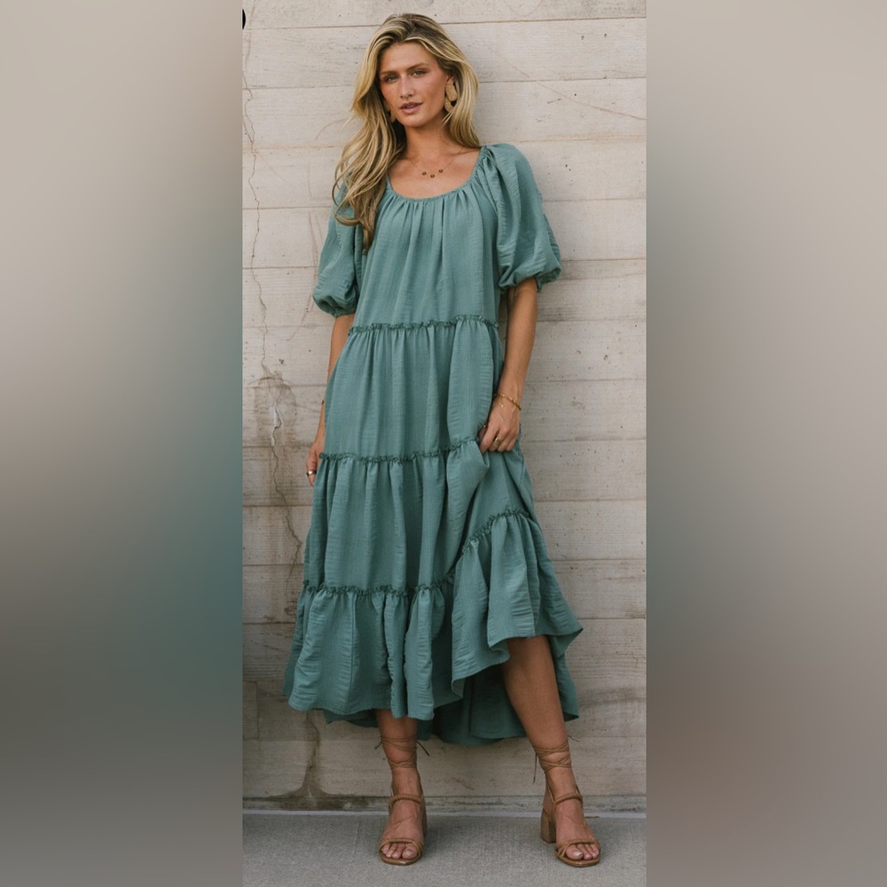 Bohme Teal Midi Dress - Picture 3 of 12